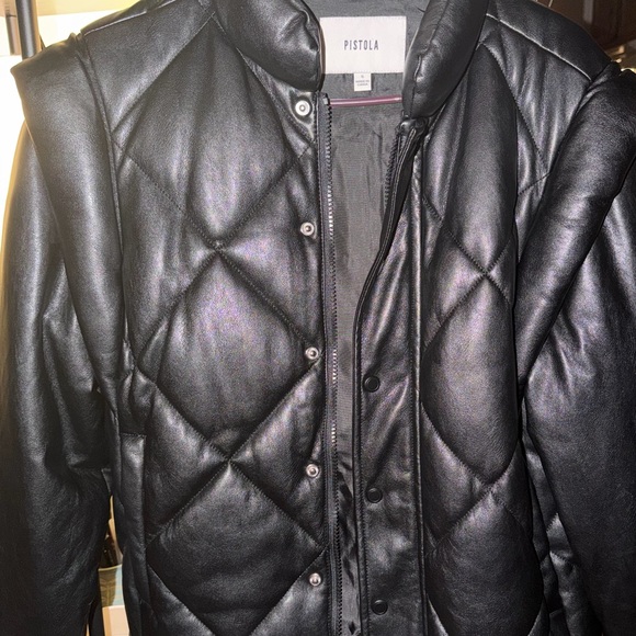 pistola Jackets & Blazers - Pistola Women's Shiny Black Puffer Jacket